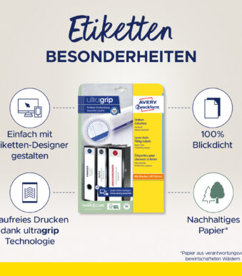 AVERY Zweckform ordnerrug-etiketten, 59 x 297 mm, wit