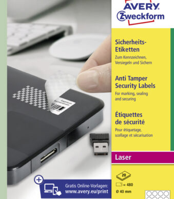 AVERY beveiligingsetiketten rond, diameter 40 mm