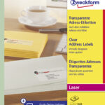 AVERY transparante adresetiketten, 38,1 x 21,2 mm, 25 vel A4, permanent