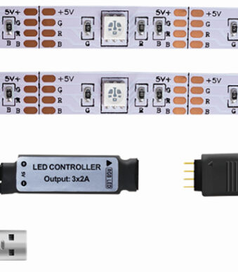 LogiLink RGB-LED-strip met afstandsbediening, zelfklevend, 3 m