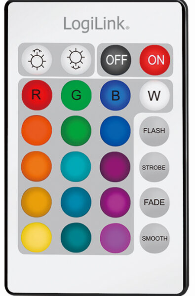 LogiLink RGB-LED-strip met afstandsbediening, zelfklevend, 3 m