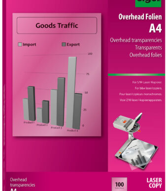 sigel zwart/wit-laserprinter-/kopieer-folie, transparant, DIN A4, 100 my