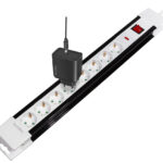 LogiLink stekkerdozenlijst, 8-voudig, met schakelaar, wit/zwart