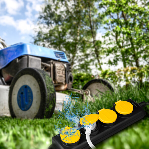 LogiLink stekkerdozenlijst, 4-voudig, zwart, IP44