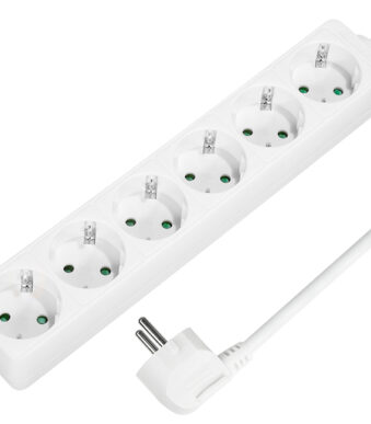 LogiLink stekkerdozenlijst, 6-voudig, zonder schakelaar, wit
