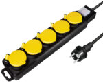 LogiLink Outdoor-stekkerdozenlijst, 5-voudig, zwart, IP44