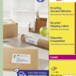 AVERY Recycling verzend etiketten, 99,1 x 67,7 mm, naturelwit, permanent, 100 vel A4