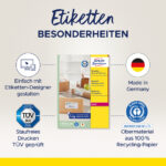 AVERY Recycling verzend etiketten, 99,1 x 67,7 mm, naturelwit, permanent, 100 vel A4