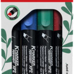 Kores permanentmarker 'ECO XP2', wigpunt, 4 stuks in etui