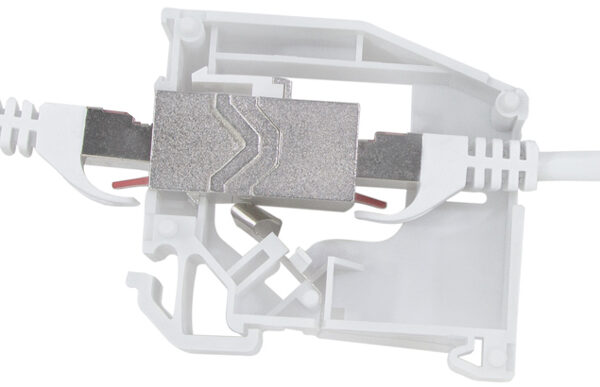 LogiLink DIN-rail-adapter met 1 Keystone module, lichtgrijs