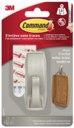 3M Command metalen haak ´Modern´, grootte: M, zilver