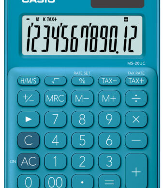 CASIO zakrekenmachine MS-20UC-BU, blauw