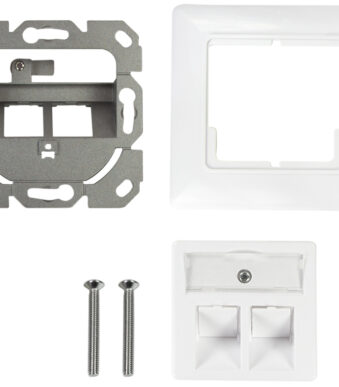 LogiLink inbouwdoos voor Keystone-Module, 2-voudig, helderwit