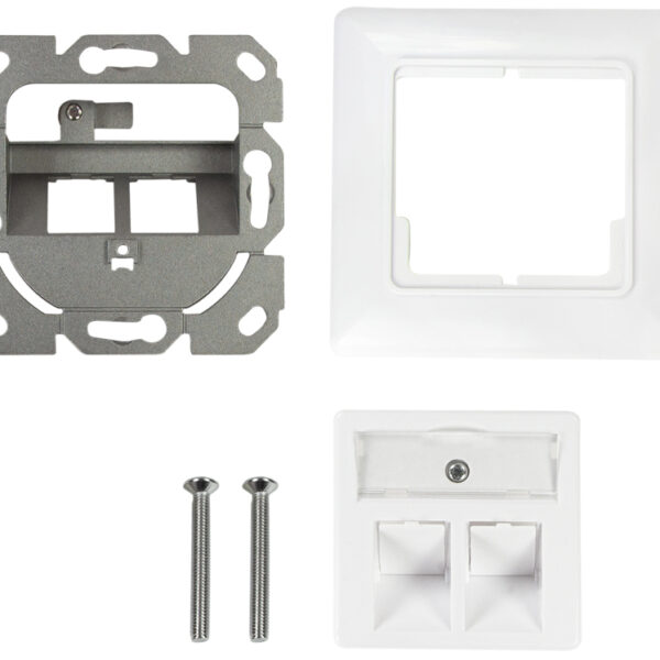 LogiLink inbouwdoos voor Keystone-Module, 2-voudig, helderwit