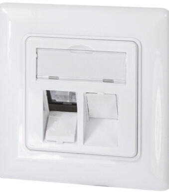 LogiLink inbouwdoos voor Keystone-Module, 2-voudig, helderwit