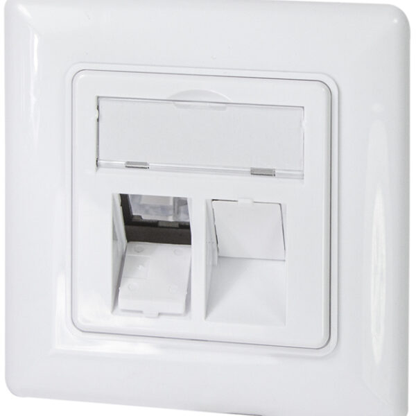 LogiLink inbouwdoos voor Keystone-Module, 2-voudig, helderwit
