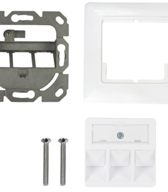 LogiLink inbouwdoos voor Keystone-Module, 3-voudig, helderwit