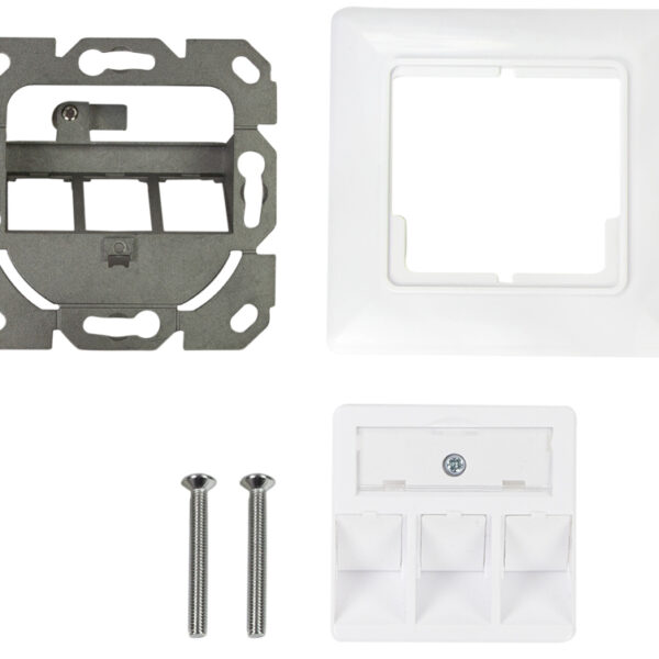 LogiLink inbouwdoos voor Keystone-Module, 3-voudig, helderwit