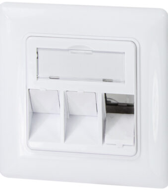 LogiLink inbouwdoos voor Keystone-Module, 3-voudig, helderwit