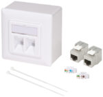 LogiLink aansluitdoos Cat. 6A, 2x RJ45, wit, afgeschermd