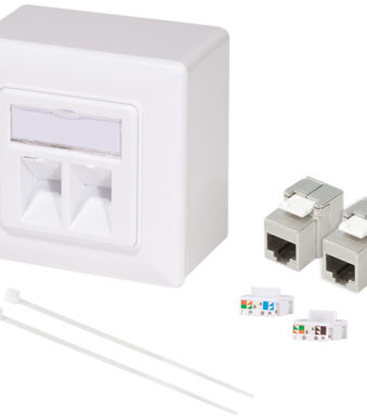 LogiLink aansluitdoos Cat. 6A, 2x RJ45, wit, afgeschermd