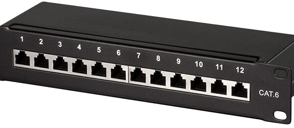 LogiLink 10´ Patch Panel Cat. 6, afgeschermd, 12 poorts, 1 HE