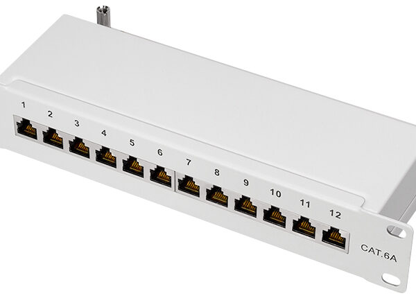 LogiLink 10´ Patch Panel Cat. 6A, 12-poorts, lichtgrijs, 1HE