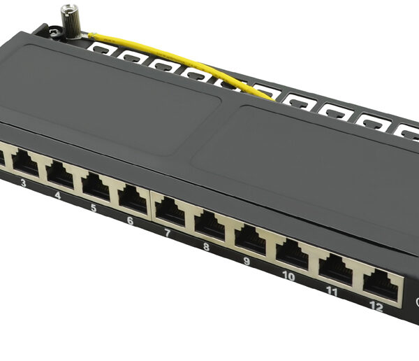 LogiLink 10´ Patch Panel Cat. 6A, 12 Ports, zwart, 0,5 HE