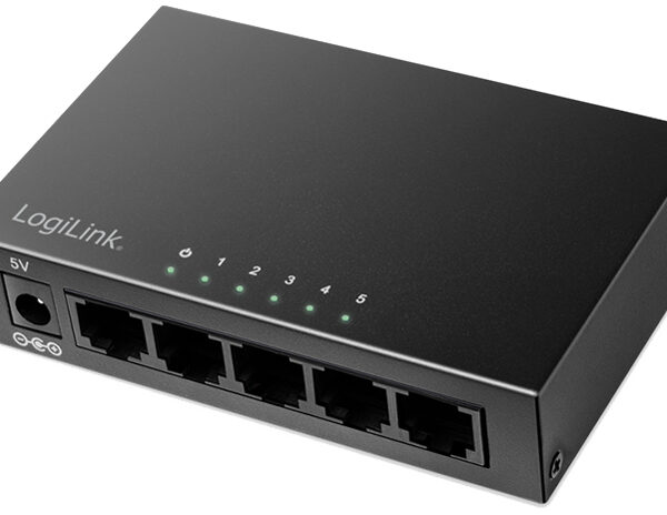 LogiLink desktop Gigabit Ethernet Switch, 5-poorts, zwart
