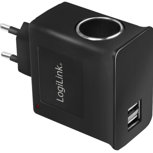 LogiLink AC/DC-oplader, met sigarettenaansteker koppeling