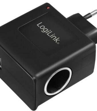 LogiLink AC/DC-oplader, met sigarettenaansteker koppeling