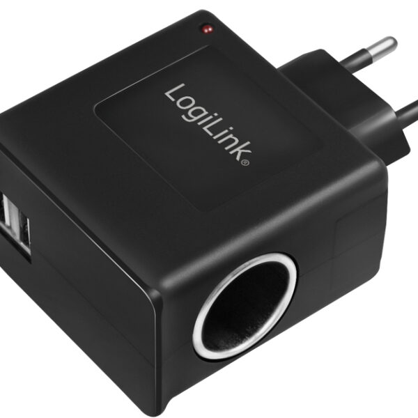 LogiLink AC/DC-oplader, met sigarettenaansteker koppeling