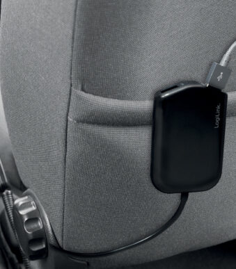 LogiLink USB auto-oplader voor voor- & achterzit, zwart
