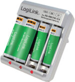 LogiLink stekker-batterij oplader, zilver