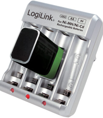 LogiLink stekker-batterij oplader, zilver