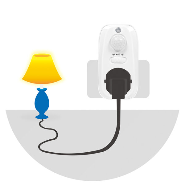 LogiLink adapterstekker met bewegingssensor, wit