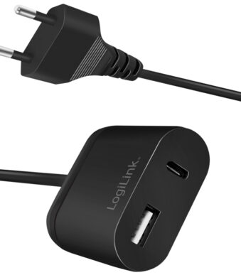 LogiLink USB-adapterstekker met vaste kabel, 1x USB, 12 Watt