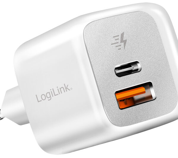 LogiLink Dual-USB-snellaadset, USB-C / USB-A, wit