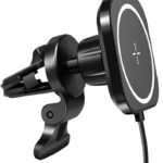 LogiLink magnetische smarphonehouder voor in de auto met laadfunctie, zwart