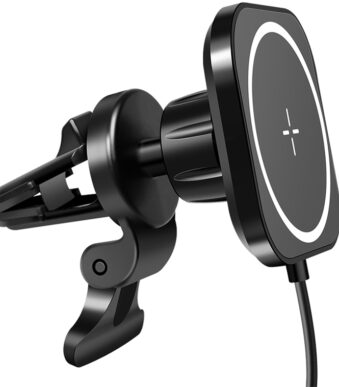 LogiLink magnetische smarphonehouder voor in de auto met laadfunctie, zwart