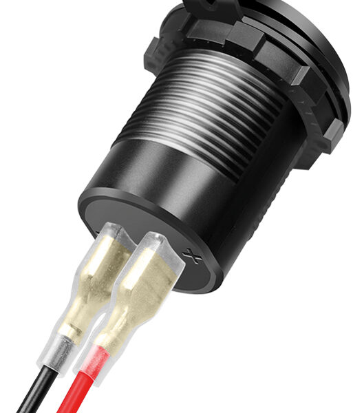 LogiLink Dual-inbouw-laadadapter voor de auto, USB-A en USB-C koppeling