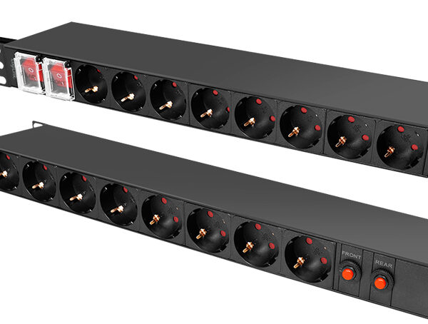 LogiLink 19' stopcontactenlijst 16-voudig, overspanningsbescherming, zwart