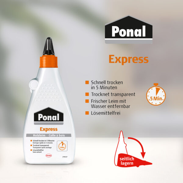 Ponal Express houtlijm, oplosmiddelvrij, 225 g fles