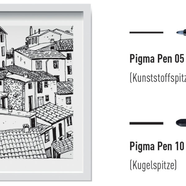 SAKURA Fineliner PIGMA PEN, 3 stuks in etui, zwart