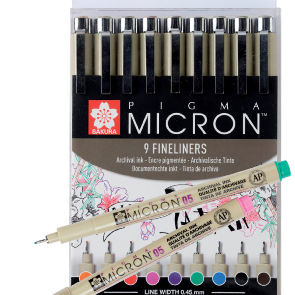 SAKURA Fineliner PIGMA MICRON 05, 0,45mm, 9 in etui