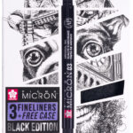 SAKURA Fineliner Pigma Micron, set van 3 + GRATIS etui