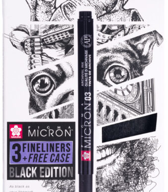SAKURA Fineliner Pigma Micron, set van 3 + GRATIS etui