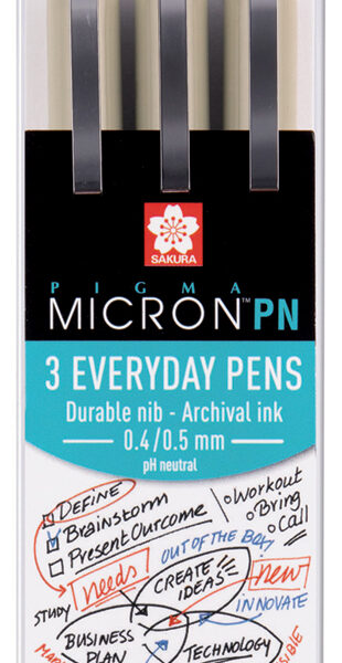 SAKURA Fineliner Pigma Micron PN, 3 stuks in kantoorset
