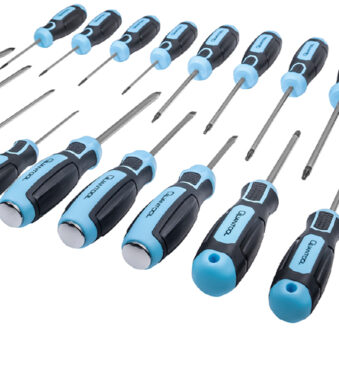 QUANTOOL schroevendraaierset, 21-delig, zwart/blauw