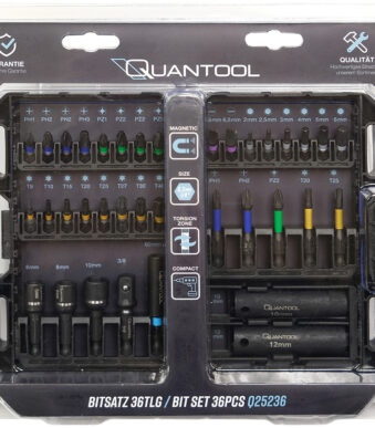 QUANTOOL bit-set, 36-delig, in kunststof doos
